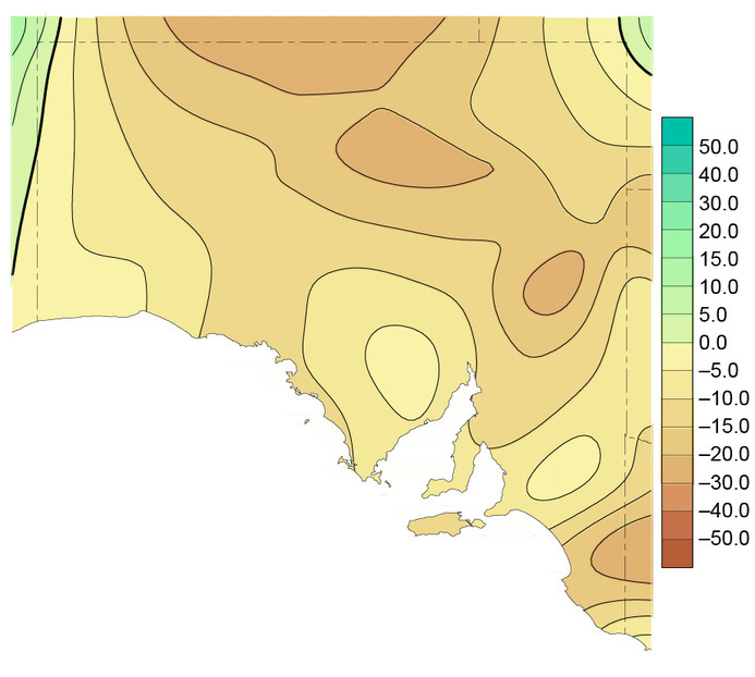 Annual Rainfall - Total for South Australia from 1970